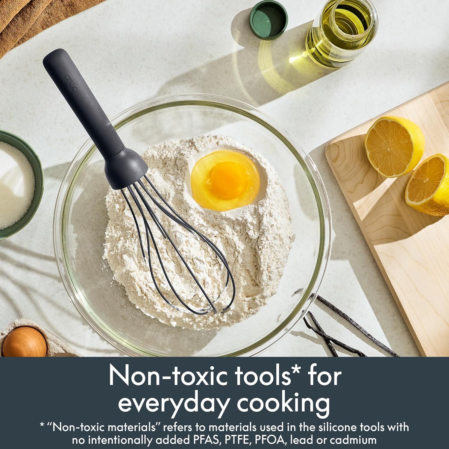 image:imagebella 2Piece Compact Masher and Whisk Set Fold Flat Stainless steel and silicone Foldable Masher Ballon Whisk Flat Whisk Nonstick Nonslip Heat safe to 425F OatmilkOatmilk