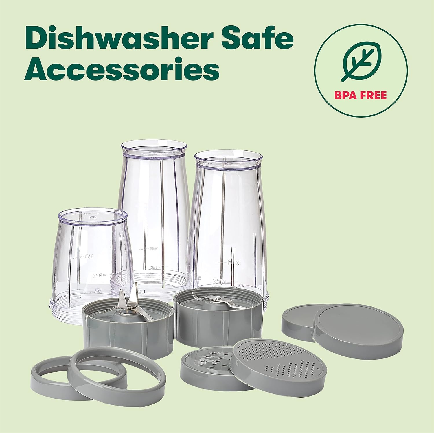 image:imagebella 6 Pcs Portable Rocket Blender Juicer amp Smoothie Maker Press amp Twist Design EverGood amp BPA Free Dishwasher Safe Parts 4 Tip Stainless Steel Blade Cord Wrap 240 Watt Motor SurfStainless Steel