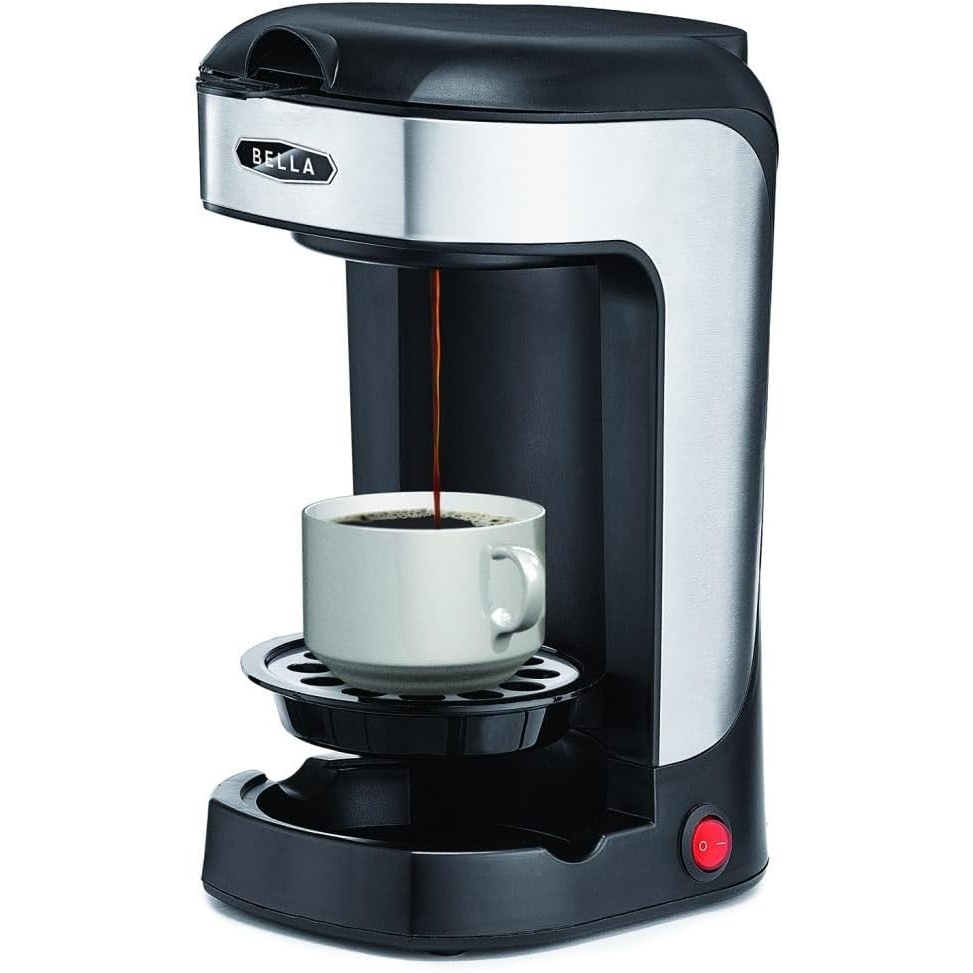 image:imageBELLA 14436 One Scoop One Cup Coffee Maker Black and Stainless Steel 197lbssilverblack