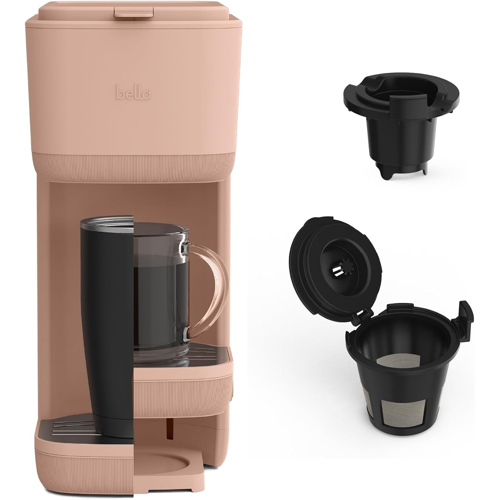 image:imageBELLA Single Serve Coffee Maker K Cup amp Coffee Ground Compatible with Removable Adjustable Drip Tray Auto Shutoff amp Reusable Dishwasher Safe Accessories Brews 6oz to 14oz 1000 Watt SurfBlossom