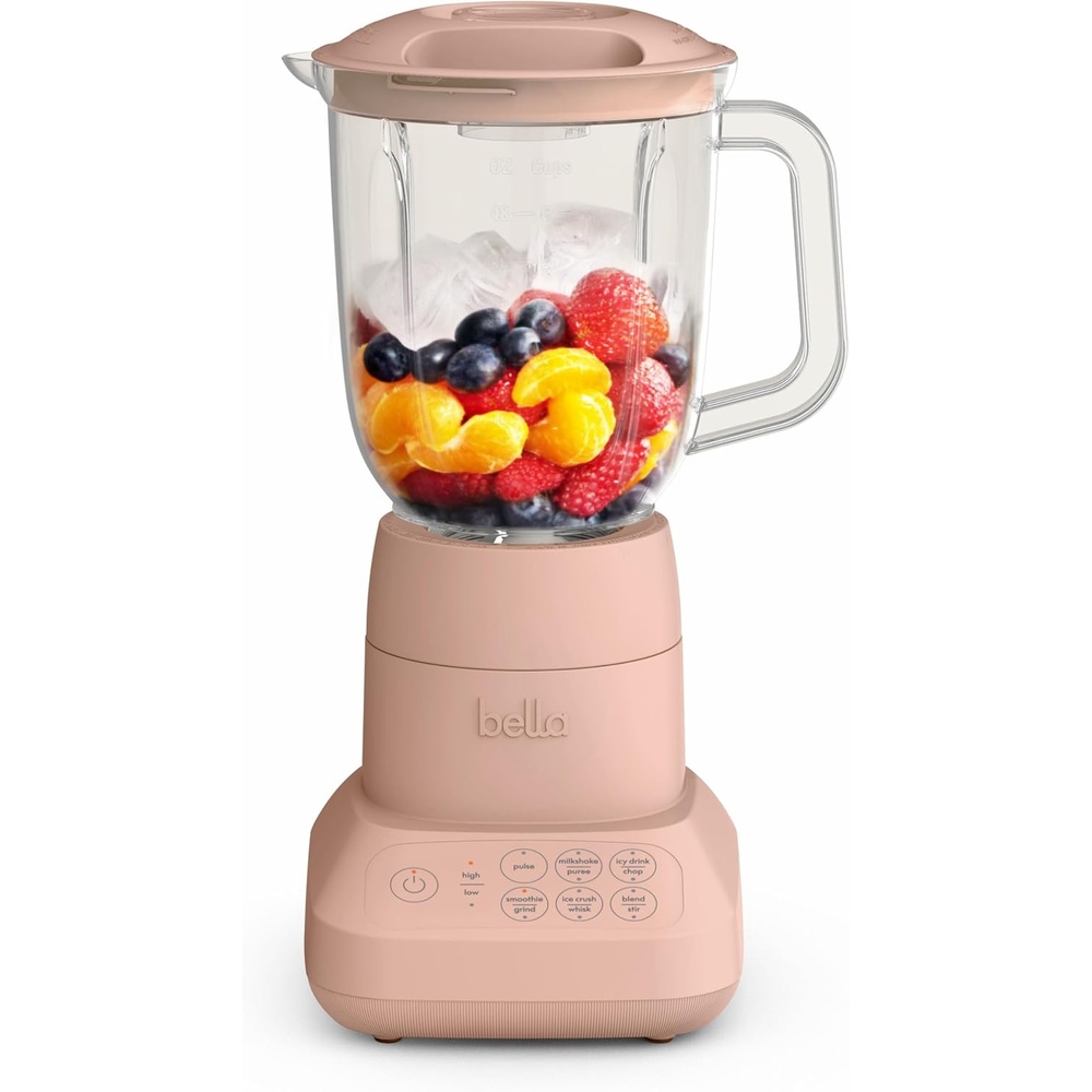 image:imagebella 10 Speed Countertop Blender Juicer amp Smoothie Maker Fitsanywhere Kitchenware Slim Flip amp Store Design Dishwasher Safe 48oz Capacity Pitcher amp Lid Stainless Steel Blade 450 Watt BlossomBlossom