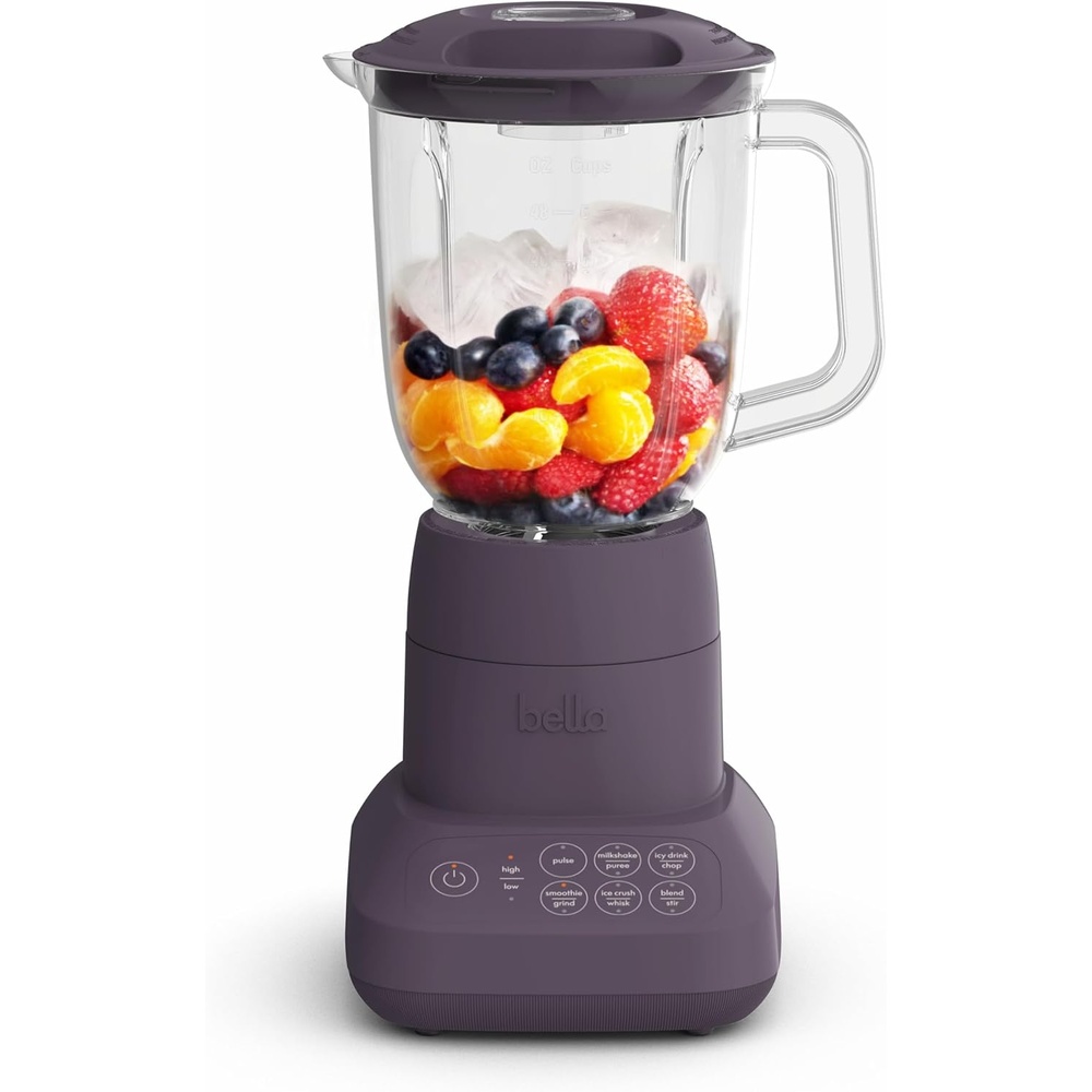 image:imagebella 10 Speed Countertop Blender Juicer amp Smoothie Maker Fitsanywhere Kitchenware Slim Flip amp Store Design Dishwasher Safe 48oz Capacity Pitcher amp Lid Stainless Steel Blade 450 Watt BlossomPlum