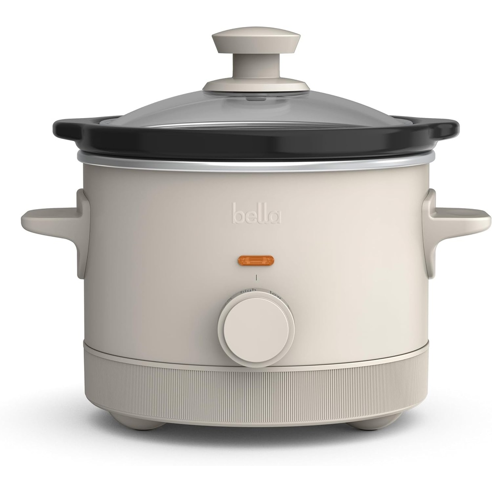 image:imagebella 15 Qt Slow Cooker with 3 Heat Manual Control Ceramic Nonstick Coating Dishwasher Safe Stoneware Pot and Tempered Glass Lid Tangle Free Cord Wrap amp Cool Touch Handles OatmilkOatmilk