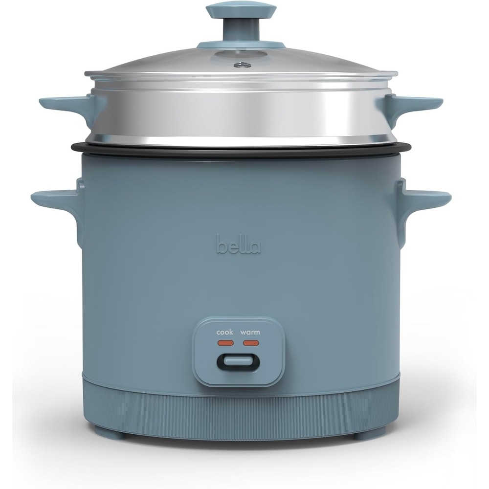 image:imagebella 16 Cup Rice Cooker with Steamer Dishwasher Safe Steaming Basket Rice Paddle and Measuring Cup Removable Nonstick Cooking Bowl Automatic Keep Warm Function 400 Watt OatmilkSurf