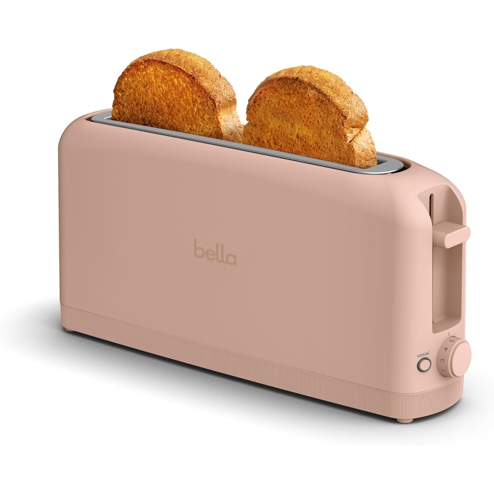 image:imagebella 2 Slice Slim Toaster Fitsanywhere Kitchenware 6 Setting Shade Control with Reheat amp Cancel Buttons Fits sourdough 10 Long Slot Anti Jam amp Auto Shutoff 900 Watt OatmilkBlossom