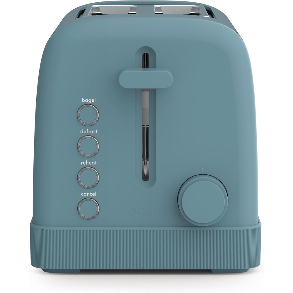 image:imagebella 2 Slice Toaster 6 Setting Shade Control w Reheat Cancel Bagel amp Defrost Buttons Removable Crumb Tray Anti Jam amp Auto Shutoff Auto Centering Guides amp Cord Wrap 900 Watt OatmilkSurf
