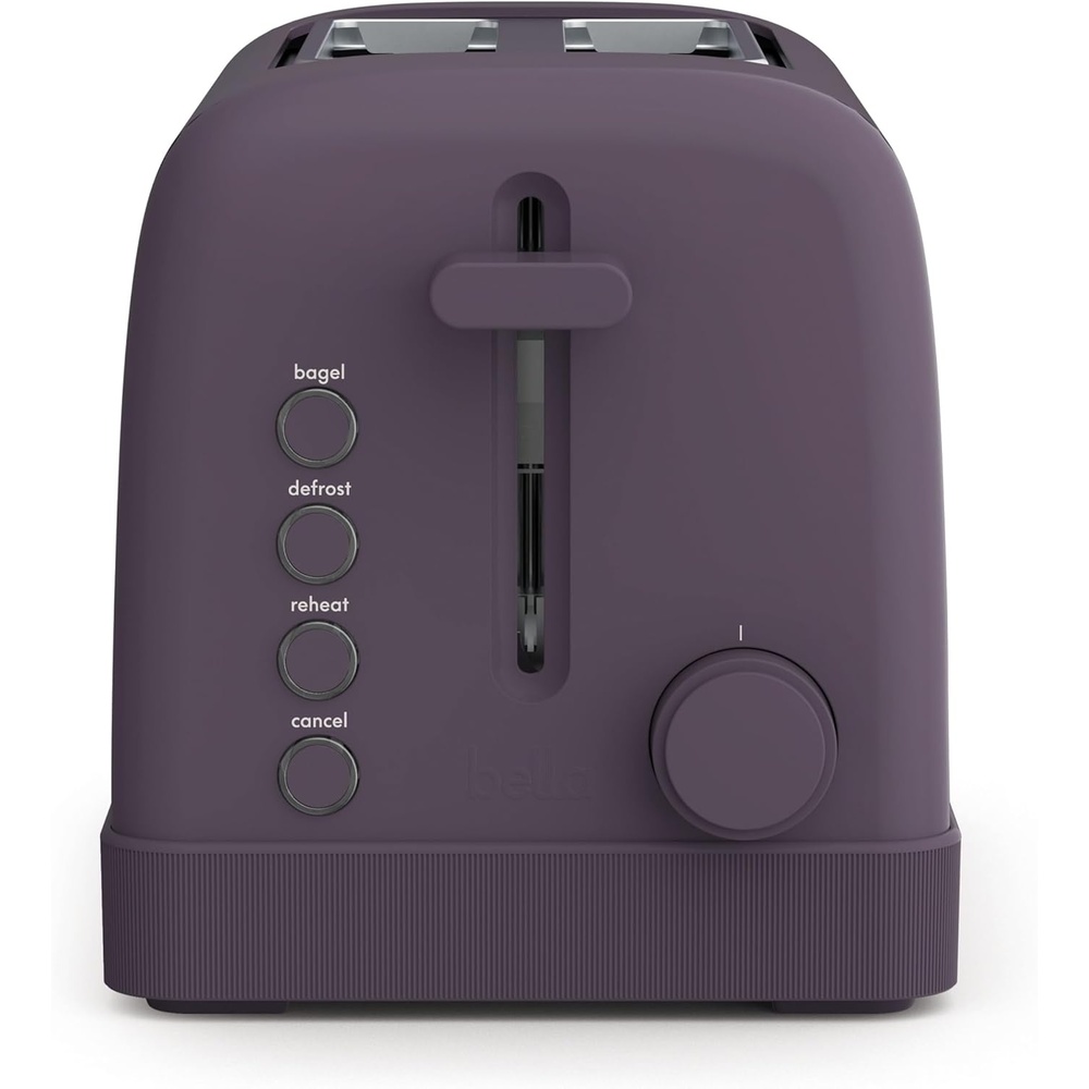 image:imagebella 2 Slice Toaster 6 Setting Shade Control w Reheat Cancel Bagel amp Defrost Buttons Removable Crumb Tray Anti Jam amp Auto Shutoff Auto Centering Guides amp Cord Wrap 900 Watt OatmilkPlum