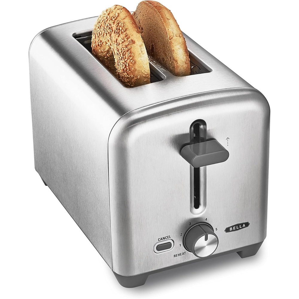 image:imagebella 4 Slice Toaster with Auto Shut Off Extra Wide Slots and Removable DropDown Crumb Tray with Cancel and Reheat Function For Texas Toast Large Bread amp Bagel Stainless SteelStainless Steel