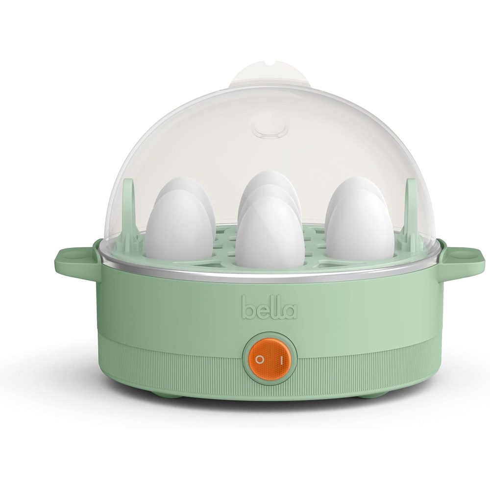 image:imagebella Electric Egg Cooker 7 Eggs Capacity Tray Single Stack for Poached Scrambled Hard Medium amp Soft Boiled Eggs Omelets and Steamed Dumplings Auto Shutoff 360 Watt OatmilkSeaglass