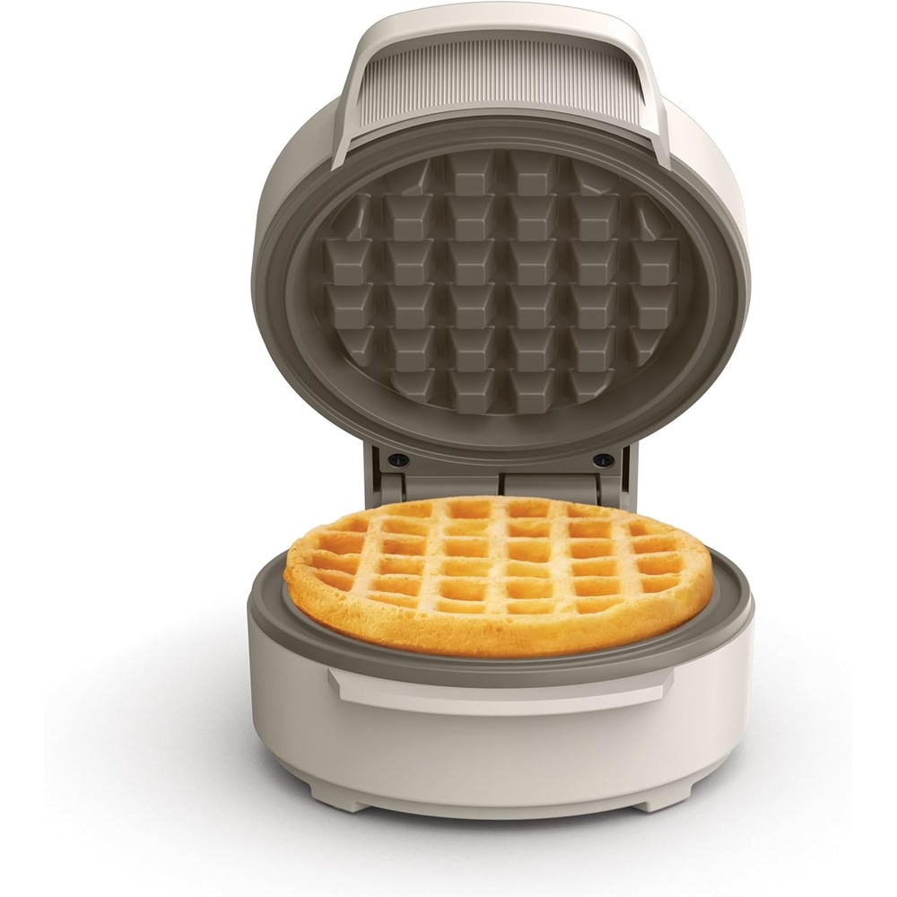 image:imagebella SnacknStore Mini Waffle Maker EverGood Ceramic Nonstick Coating Cord Wrap Ready Indicator Light amp Cool Touch Handles Stackable Design amp Customizable Plates 350 Watt OatmilkOatmilk