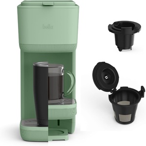 BELLA Single Serve Coffee Maker, K Cup & Coffee Ground Compatible with Removable, Adjustable Drip Tray, Auto Shutoff & Reusable Dishwasher Safe Accessories, Brews 6oz to 14oz, 1000 Watt, Surf(Seaglass)