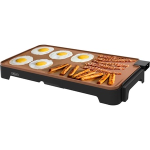 bella 12″ x 22″ Electric Griddle with EverGood™ Ceramic Nonstick Coating, Removable Temperature Probe, Dishwasher-Safe Drip Tray & Cool Touch Handles, Cook up to 15 Eggs, 1500 Watt, Oatmilk(Copper)