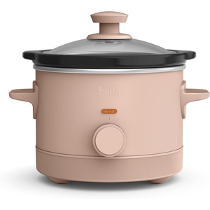 bella 1.5 Qt Slow Cooker with 3 Heat Manual Control, Ceramic Nonstick Coating, Dishwasher Safe Stoneware Pot and Tempered Glass Lid, Tangle Free Cord Wrap & Cool Touch Handles, Blossom