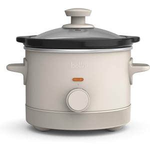 bella 1.5 Qt Slow Cooker with 3 Heat Manual Control, Ceramic Nonstick Coating, Dishwasher Safe Stoneware Pot and Tempered Glass Lid, Tangle Free Cord Wrap & Cool Touch Handles, Oatmilk(Oatmilk)