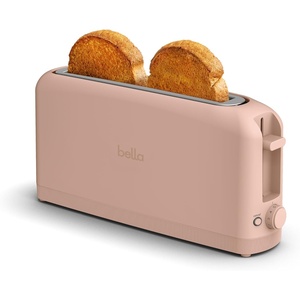 bella 2 Slice Slim Toaster, Fits-anywhere™ Kitchenware, 6 Setting Shade Control with Reheat & Cancel Buttons, Fits sourdough, 10” Long Slot, Anti Jam & Auto Shutoff, 900 Watt, Oatmilk(Blossom)
