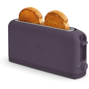 bella 2 Slice Slim Toaster, Fits-anywhere™ Kitchenware, 6 Setting Shade Control with Reheat & Cancel Buttons, Fits sourdough, 10” Long Slot, Anti Jam & Auto Shutoff, 900 Watt, Oatmilk(Plum)