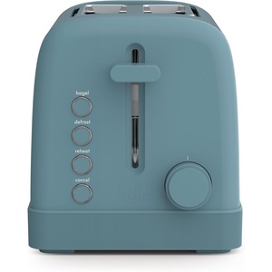 bella 2 Slice Toaster, 6 Setting Shade Control w Reheat, Cancel, Bagel & Defrost Buttons, Removable Crumb Tray, Anti Jam & Auto Shutoff, Auto Centering Guides & Cord Wrap, 900 Watt, Oatmilk(Surf)
