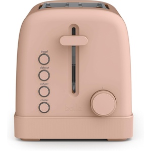 bella 2 Slice Toaster, 6 Setting Shade Control w Reheat, Cancel, Bagel & Defrost Buttons, Removable Crumb Tray, Anti Jam & Auto Shutoff, Auto Centering Guides & Cord Wrap, 900 Watt, Oatmilk(Blossom)