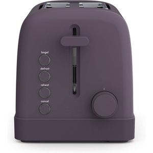 bella 2 Slice Toaster, 6 Setting Shade Control w Reheat, Cancel, Bagel & Defrost Buttons, Removable Crumb Tray, Anti Jam & Auto Shutoff, Auto Centering Guides & Cord Wrap, 900 Watt, Oatmilk(Plum)