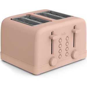 bella 4 Slice Toaster, 6 Setting Shade Control with Reheat & Cancel Buttons, Removable Crumb Tray, Anti Jam & Auto Shutoff, 900 Watt, Oatmilk(Blossom)