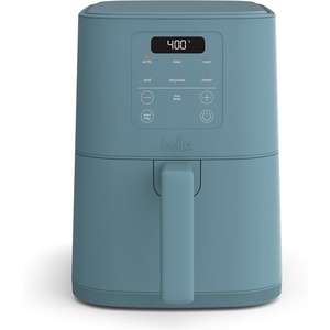 bella 4Qt Slim Air Fryer, Fits-anywhere™ Kitchenware, EverGood™ Ceramic Nonstick Coating, Adjustable Temperature, 6 Preset Cooking Options, 60 Min Auto Shutoff w Audible Tone, 3.3lb Capacity, Oatmilk(Surf)