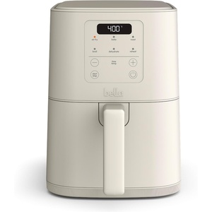 bella 4Qt Slim Air Fryer, Fits-anywhere™ Kitchenware, EverGood™ Ceramic Nonstick Coating, Adjustable Temperature, 6 Preset Cooking Options, 60 Min Auto Shutoff w Audible Tone, 3.3lb Capacity, Oatmilk(Oatmilk)