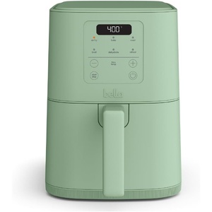 bella 4Qt Slim Air Fryer, Fits-anywhere™ Kitchenware, EverGood™ Ceramic Nonstick Coating, Adjustable Temperature, 6 Preset Cooking Options, 60 Min Auto Shutoff w Audible Tone, 3.3lb Capacity, Oatmilk(Seaglass)