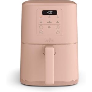 bella 4Qt Slim Air Fryer, Fits-anywhere™ Kitchenware, EverGood™ Ceramic Nonstick Coating, Adjustable Temperature, 6 Preset Cooking Options, 60 Min Auto Shutoff w Audible Tone, 3.3lb Capacity, Oatmilk(Blossom)