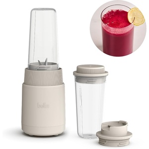 bella 6 Pcs Portable Rocket Blender, Juicer & Smoothie Maker, Press & Twist Design, EverGood™ & BPA Free Dishwasher Safe Parts, 4 Tip Stainless Steel Blade, Cord Wrap, 240 Watt Motor, Surf(Oatmilk)
