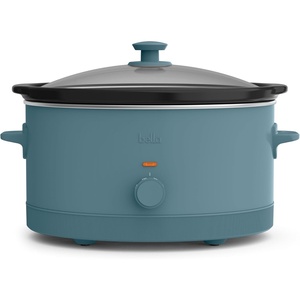 bella 6.0 Qt Manual Slow Cooker, Ceramic Nonstick Coating, 3 Temperature Settings, Dishwasher Safe Stoneware Pot and Tempered Glass Lid, Cool Touch Handles & Tangle Free Cord Wrap, Oatmilk(Surf)