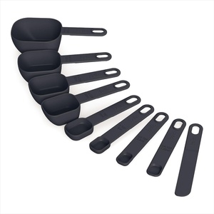bella 9-Piece Nested Measuring Cups & Spoons Set, Stackable, 4 Cups, 4 spoons, 1 Leveler, Non-slip handles, Kitchen Cooking Baking Measuring Set, BPA Free, Dishwasher Safe, Oatmilk(Slate)