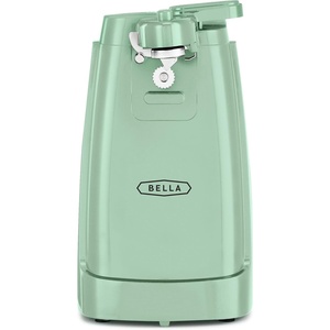 bella Electric Can Opener and Knife Sharpener, Removable Cutting Lever, Cord Storage, Stainless Steel Blade, Oatmilk(Sage)