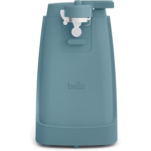 bella Electric Can Opener and Knife Sharpener, Removable Cutting Lever, Cord Storage, Stainless Steel Blade, Oatmilk(Surf)