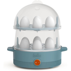 bella Electric Egg Cooker, 14 Eggs Capacity Tray, Double Stack, for Poached, Scrambled, Hard, Medium & Soft Boiled Eggs, Omelets and Steamed Dumplings, Auto Shutoff, 360 Watt, Oatmilk(Surf)