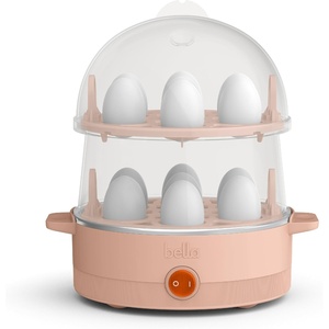 bella Electric Egg Cooker, 14 Eggs Capacity Tray, Double Stack, for Poached, Scrambled, Hard, Medium & Soft Boiled Eggs, Omelets and Steamed Dumplings, Auto Shutoff, 360 Watt, Oatmilk(Blossom)