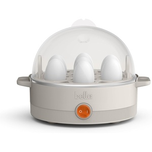 bella Electric Egg Cooker, 7 Eggs Capacity Tray, Single Stack, for Poached, Scrambled, Hard, Medium & Soft Boiled Eggs, Omelets and Steamed Dumplings, Auto Shutoff, 360 Watt, Oatmilk(Oatmilk)