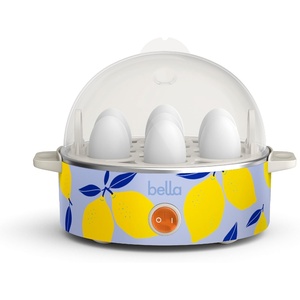 bella Electric Egg Cooker, 7 Eggs Capacity Tray, Single Stack, for Poached, Scrambled, Hard, Medium & Soft Boiled Eggs, Omelets and Steamed Dumplings, Auto Shutoff, 360 Watt, Oatmilk(Blue Lemon Drop)