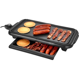 bella Electric Griddle with Warming Tray – Smokeless Indoor Grill, Nonstick Surface, Adjustable Temperature & Cool-touch Handles, 10″ x 18″, Copper/Black, PFOA & PTFE Free(10 x 18″)