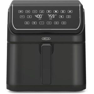 bella 8 Qt Digital Air Fryer with TurboCrisp Technology, Large Family Size Nonstick Cooking Basket and Crisping Tray, Multiple Preset Functions, Auto Shutoff, Black, 1750 Watt(Black)